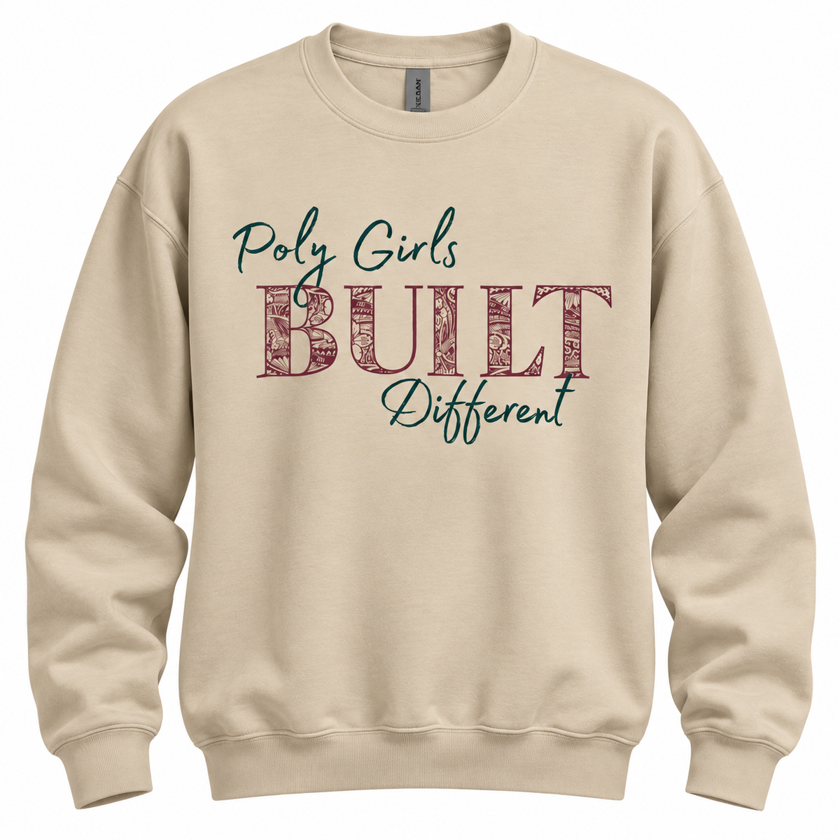 Poly Girls Built Different Adult Crewneck