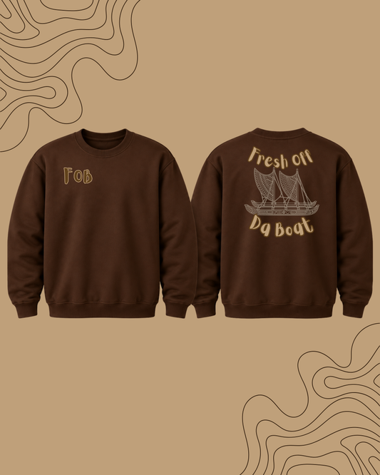 FOB - Fresh Off Da Boat Adult Crewneck Sweater