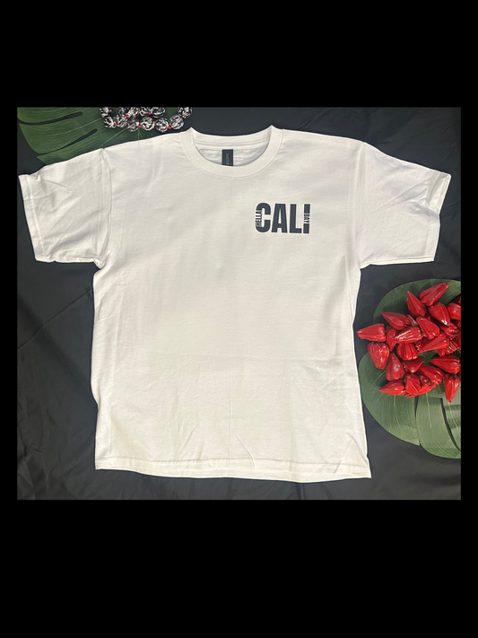 Cali Hella Bay on White tee