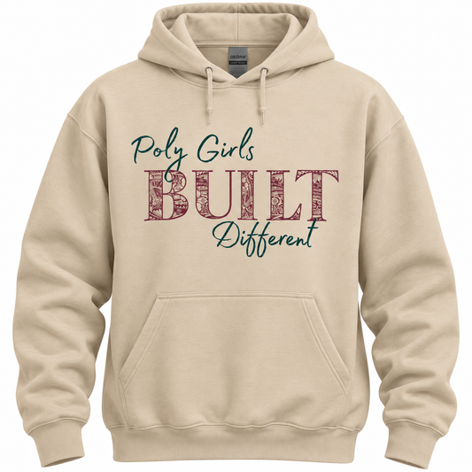 Poly Girls Built Different Adult Hoodie