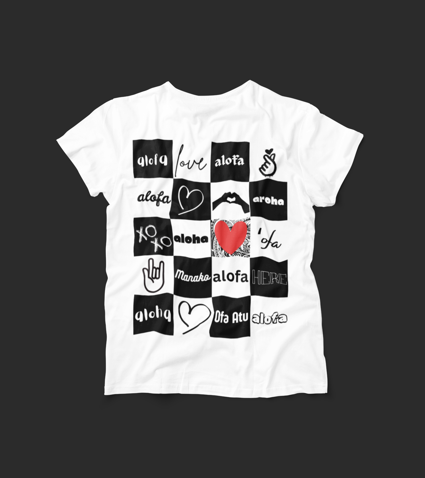 Alofa Ofa Aloha Love Adult White Tee