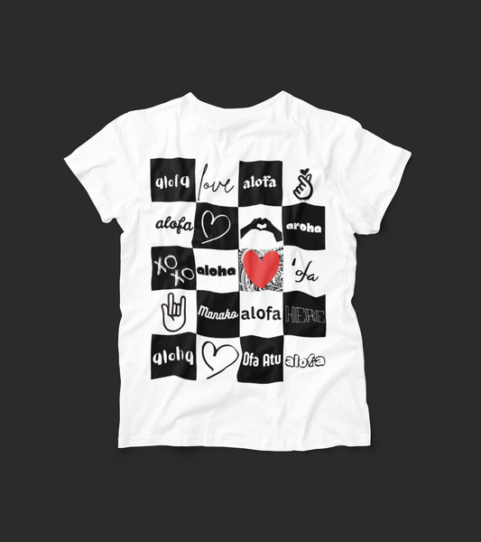 Alofa Ofa Aloha Love Adult White Tee